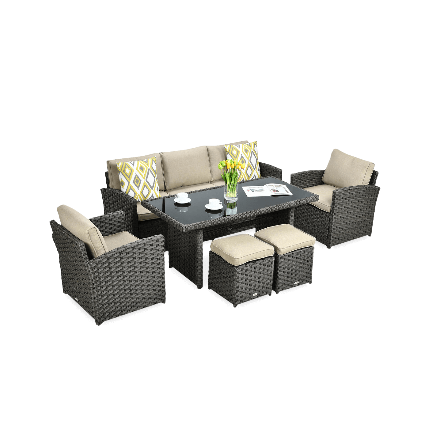 BORNEO SET + BROWN PUFFS