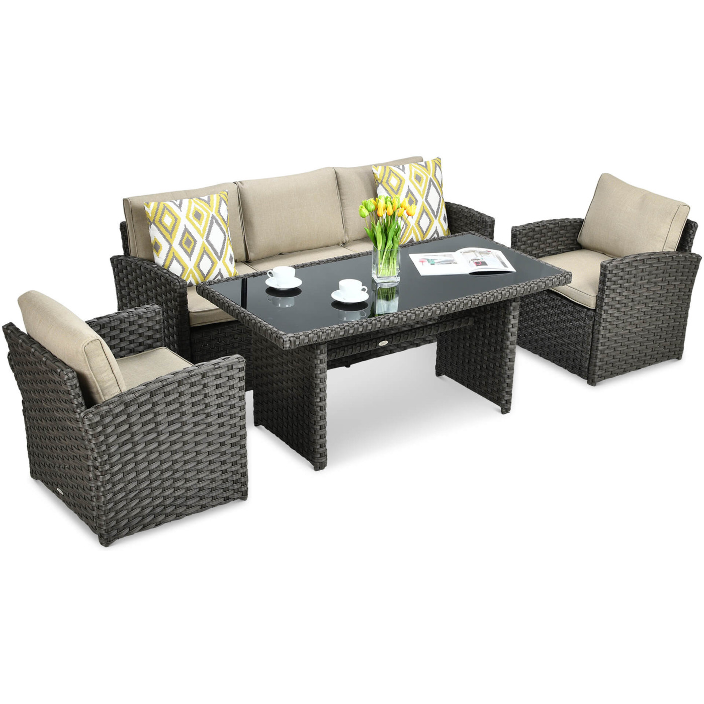 BORNEO ZESTAW+PUFY BROWN