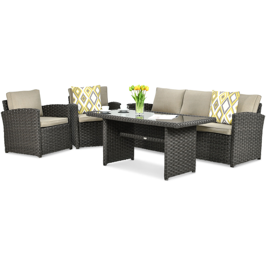 BORNEO ZESTAW+PUFY BROWN