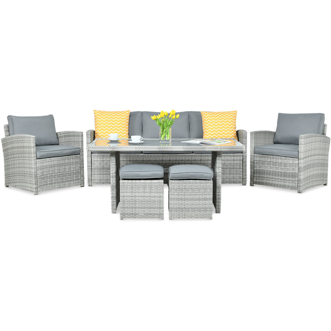 BORNEO ZESTAW+PUFY STONE GREY