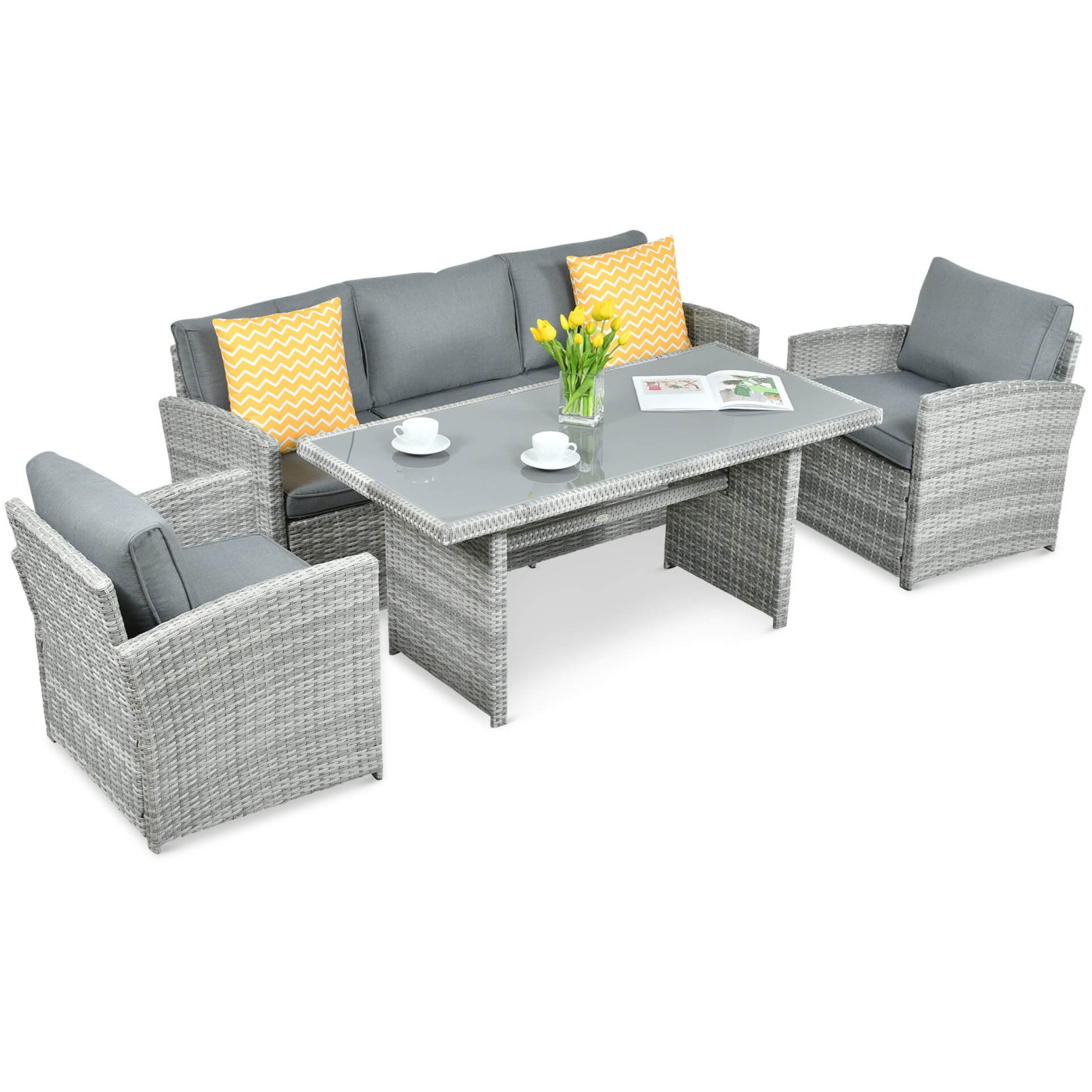 BORNEO ZESTAW+PUFY STONE GREY