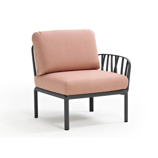 różowy końcowy moduł do zestawu mebli ogrodowych