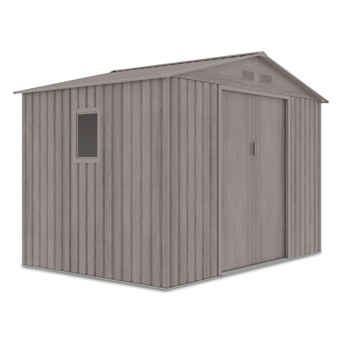 Zdjęcie domku narzędziowego Hudson 277x191cm na białym tle, widok z boku