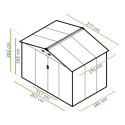 Rzut z wymiarami domku narzędziowego Hudson 277x191 cm - Hardmaister