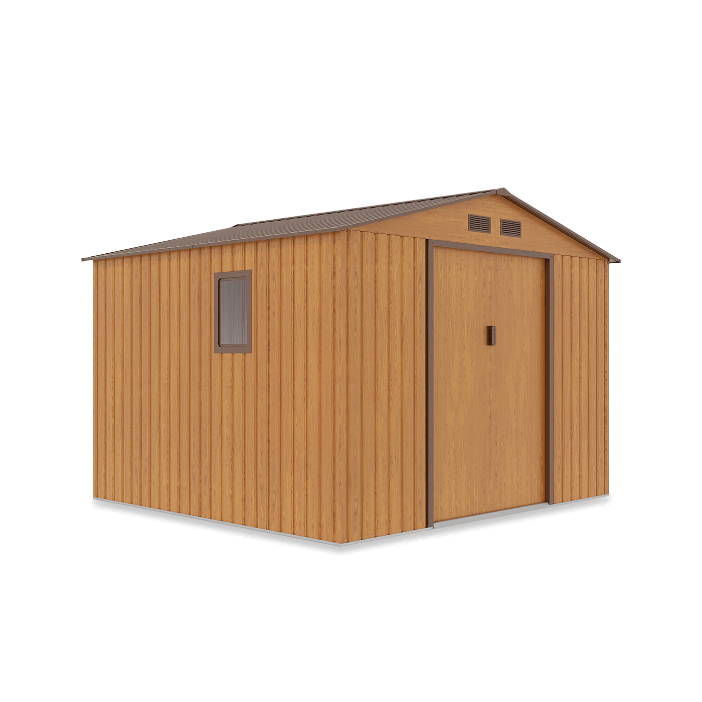 Domek na narzędzia HUDSON 277x255cm Oak Brown - na białym tle 