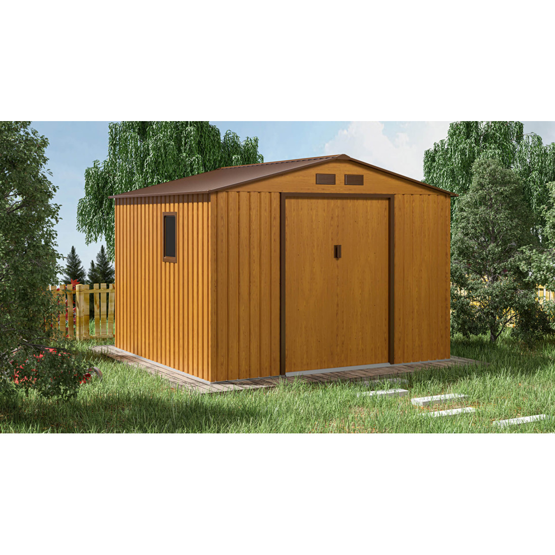 Aranżacja w ogrodzie domku narzędziowego HUDSON 277x255cm