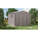 Aranżacja domku narzędziowego HUDSON 277x255cm Light Wood w ogrodzie