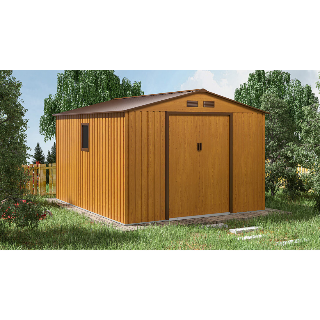 Aranżacja w ogrodzie domku na narzędzia HUDSON 277x319cm