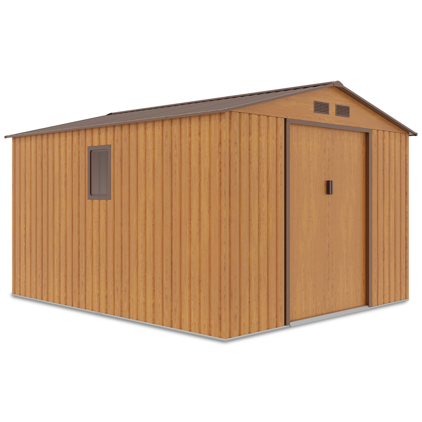 Rzut boczny domku narzędziowego z oknem Hudson Oak Brown - Hardmaister 