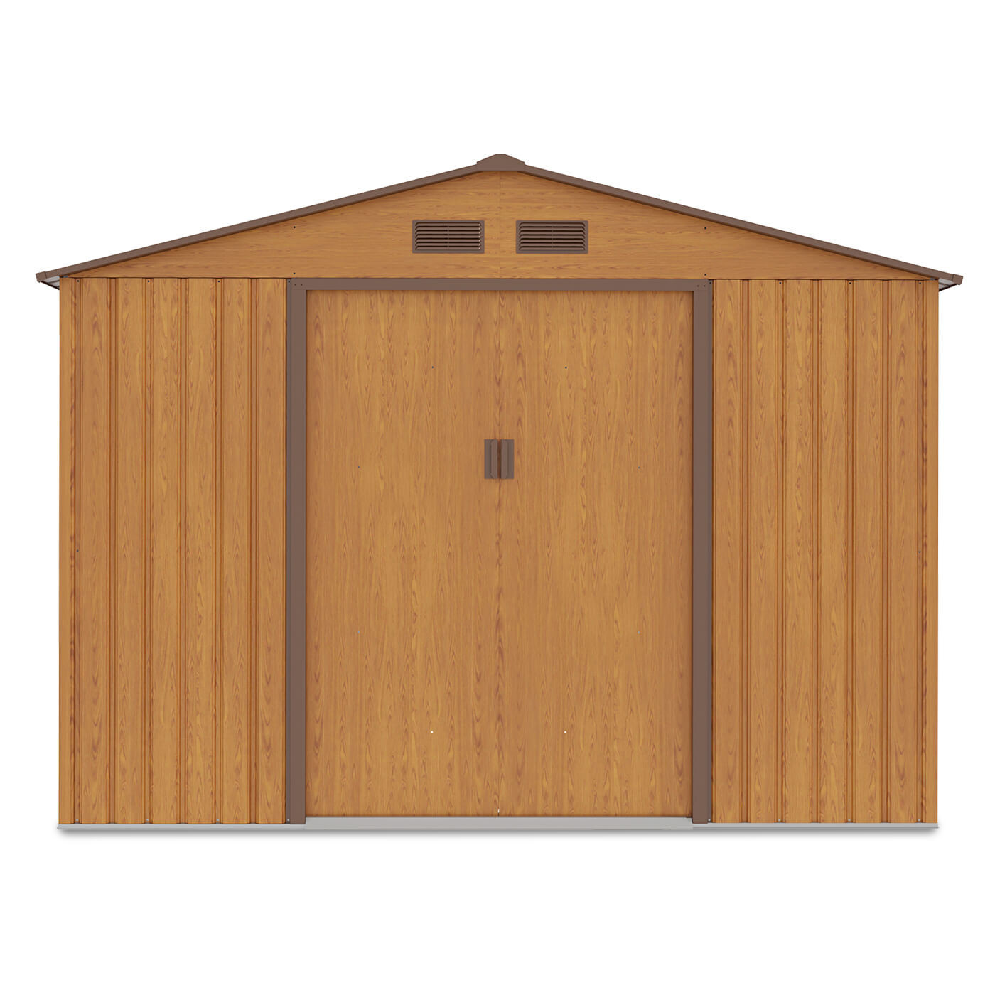 Widok na przód domku ogrodowego Hudson 277x319 cm 