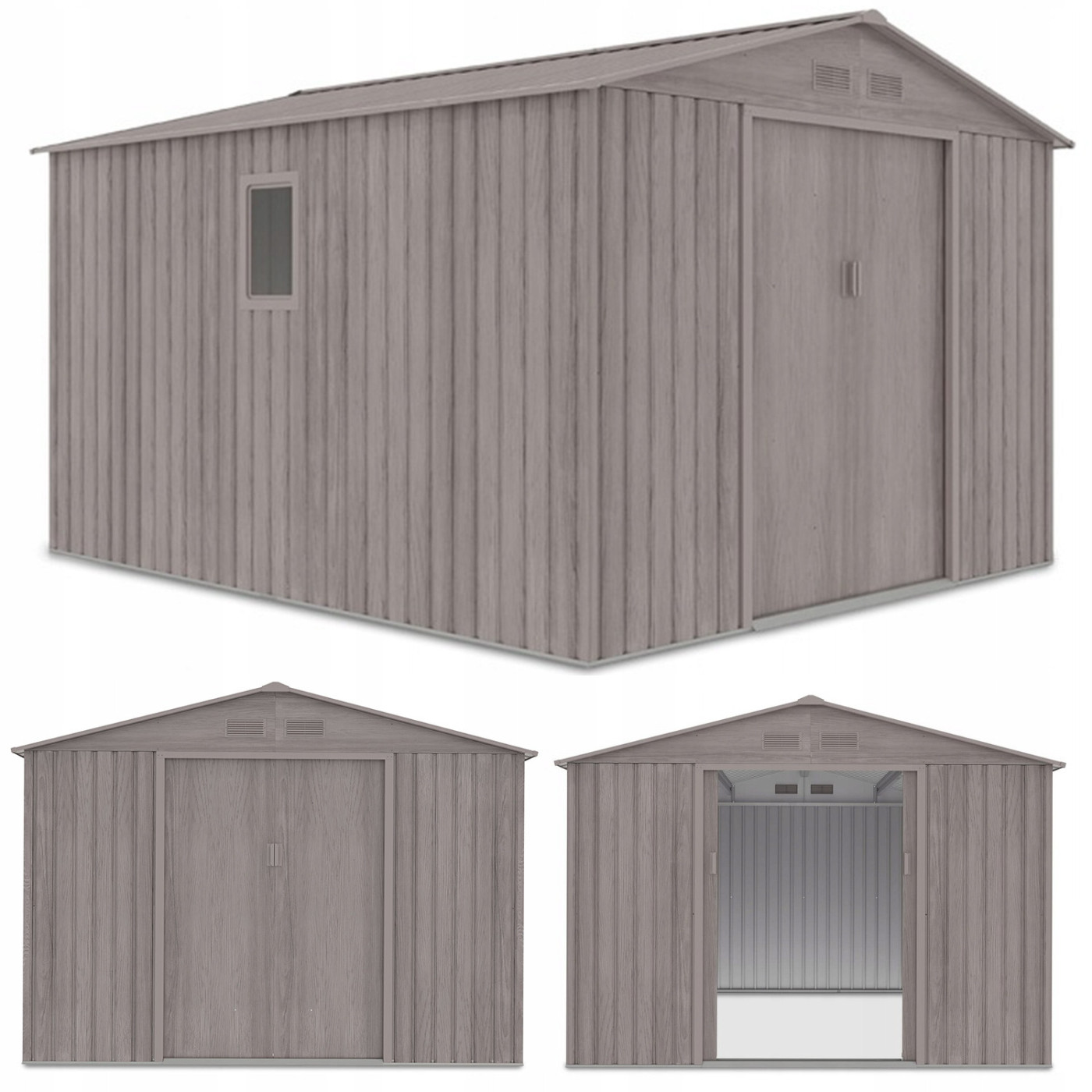 Widok na domek narzędziowy Hudson z trzech stron 