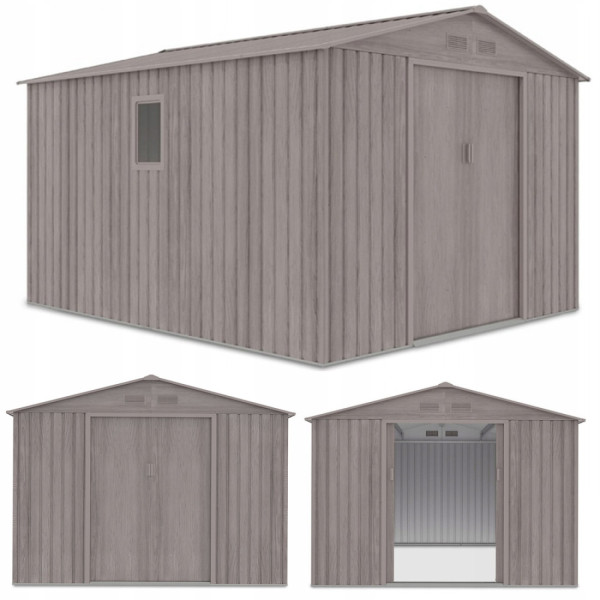 Widok na domek narzędziowy Hudson z trzech stron 