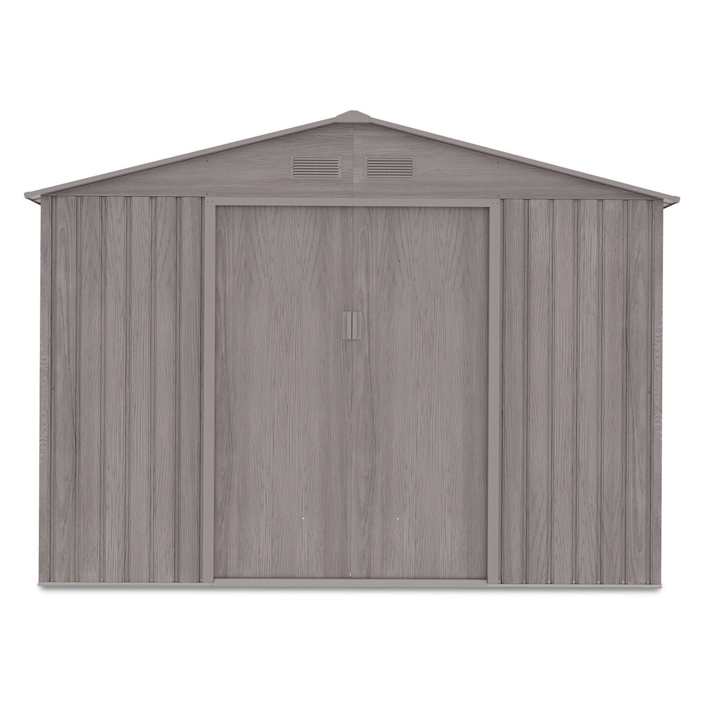 Widok na przód domku narzędziowego HUDSON z zamkniętymi drzwiami 