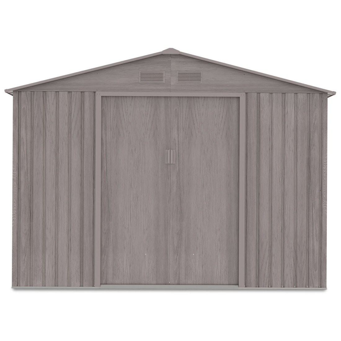 Widok na przód domku narzędziowego HUDSON z zamkniętymi drzwiami 