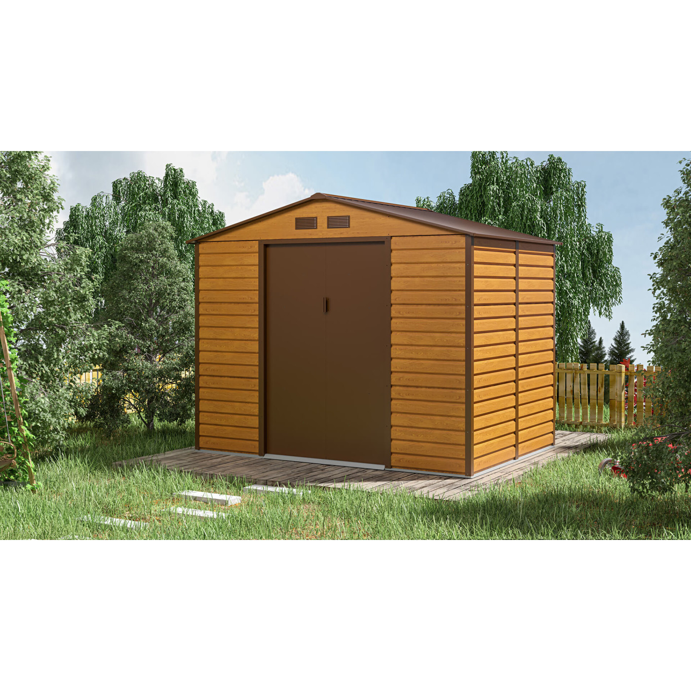 Aranżacja w ogrodzie domku na narzędzia MONTREAL 277x195cm