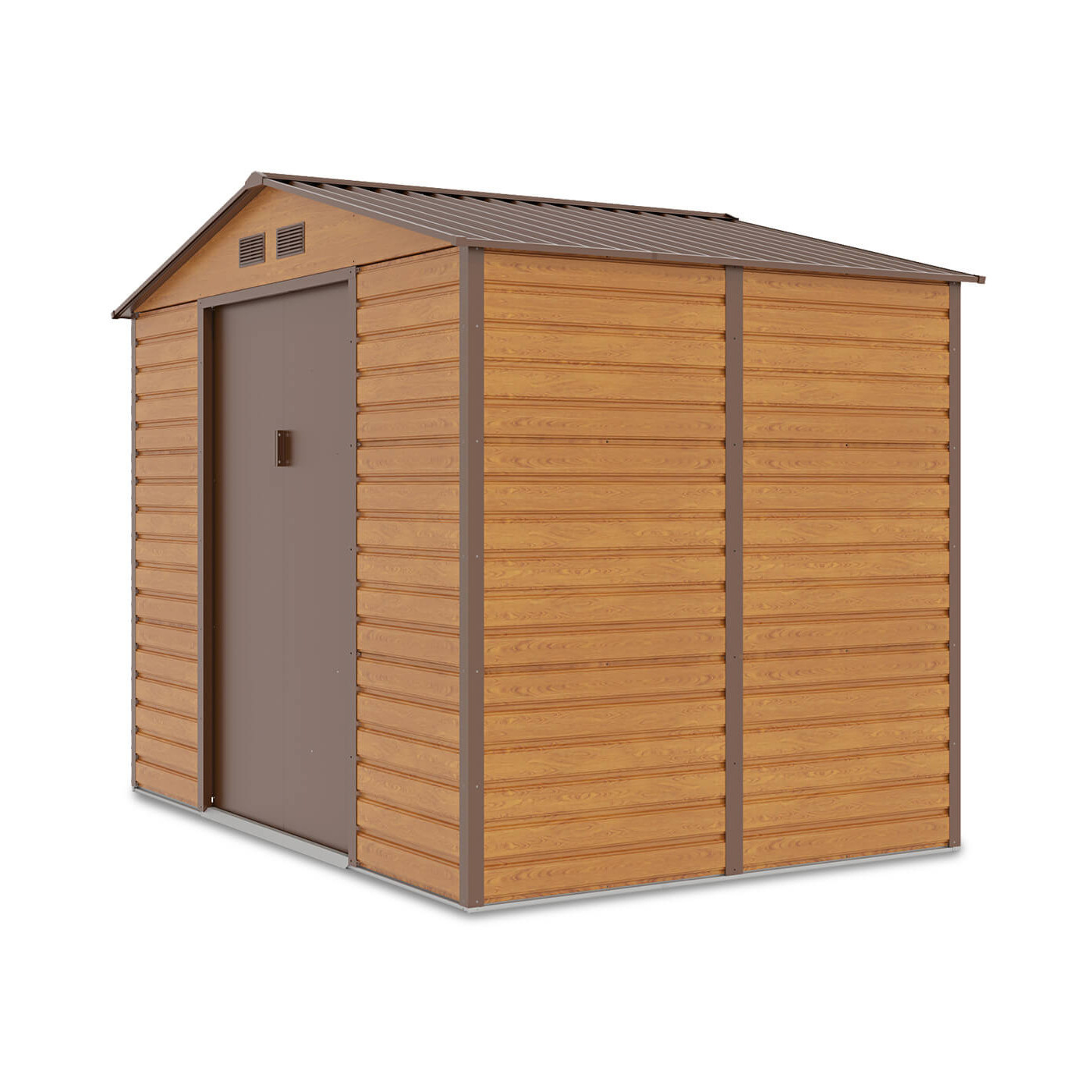 Widok na boczną ścianę domku na narzędzia MONTREAL 277x195cm