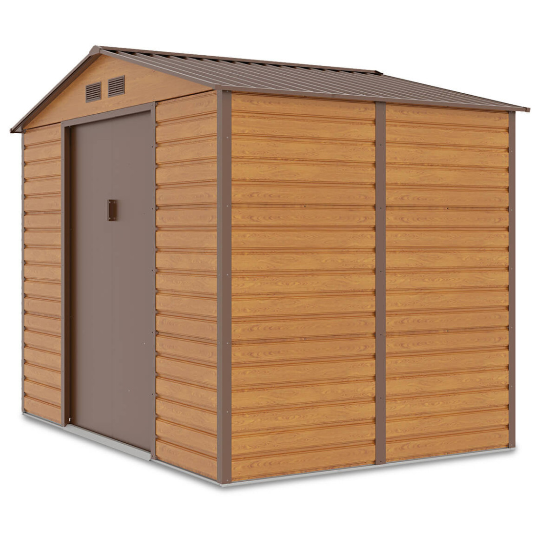 Widok na boczną ścianę domku na narzędzia MONTREAL 277x195cm