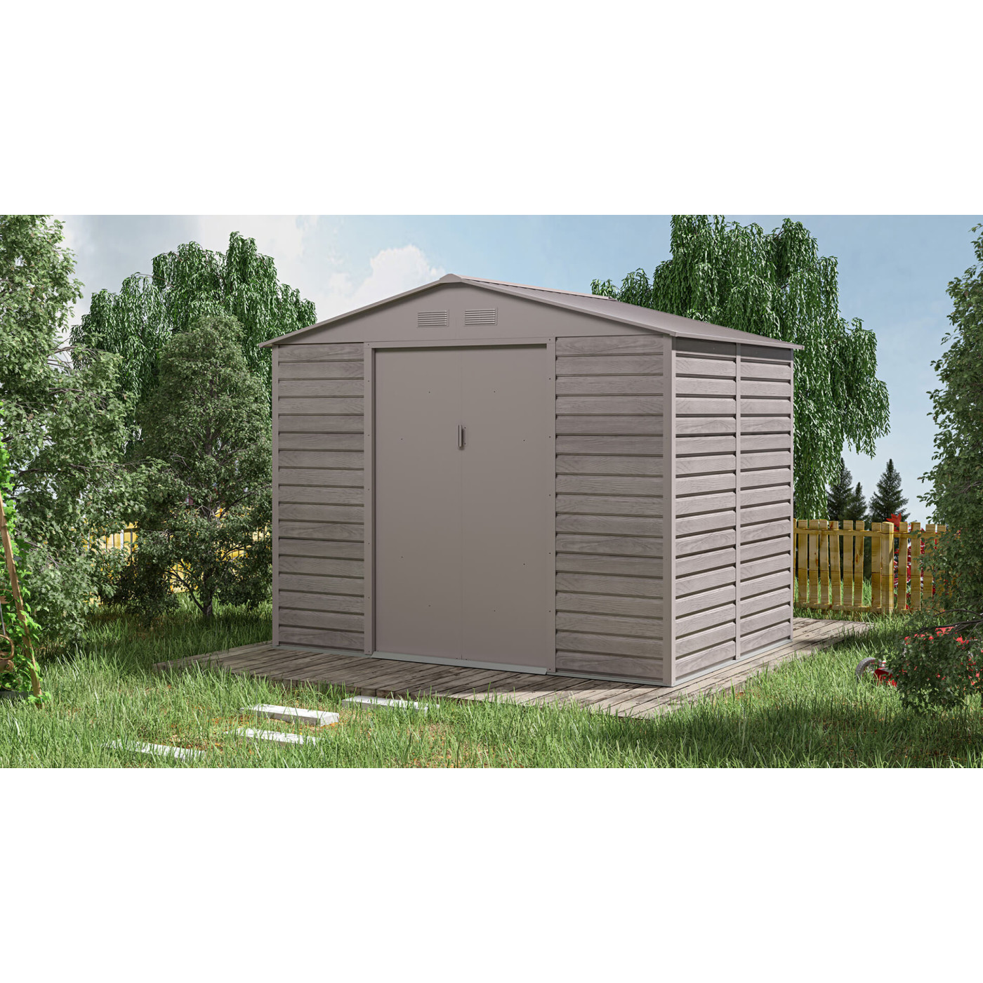 Aranżacja w ogrodzie domku na narzędzia MONTREAL 277x195cm