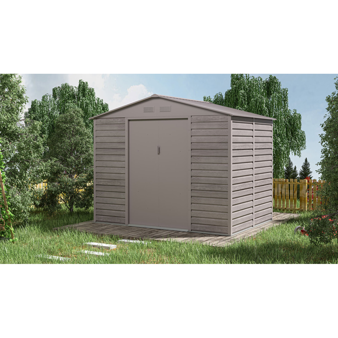 Aranżacja w ogrodzie domku na narzędzia MONTREAL 277x195cm