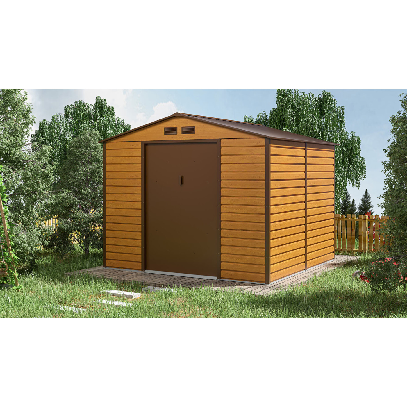 MONTREAL 9x8 METAL COTTAGE OAK/BROWN
