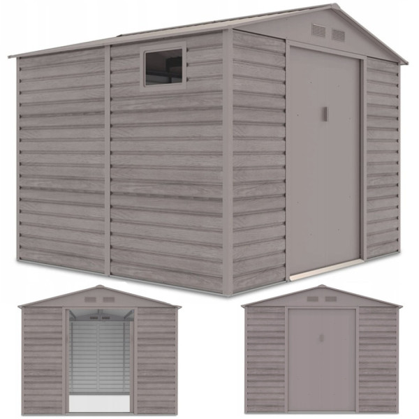 Rycina z widokiem na domek narzędziowy Montreal z trzech perspektyw 