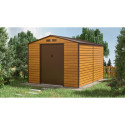 Aranżacja w ogrodzie schowka narzędziowego Montreal 277x319cm Oak Brown