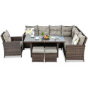 IBIZA CORNER SOFA + ARMCHAIR BROWN
