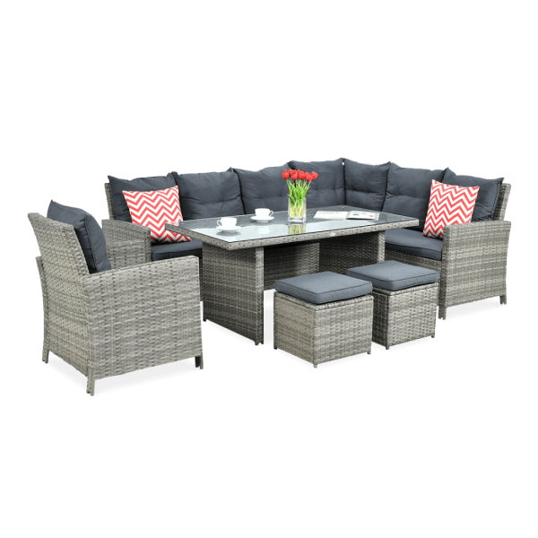 IBIZA CORNER SOFA + ARMCHAIR GREY