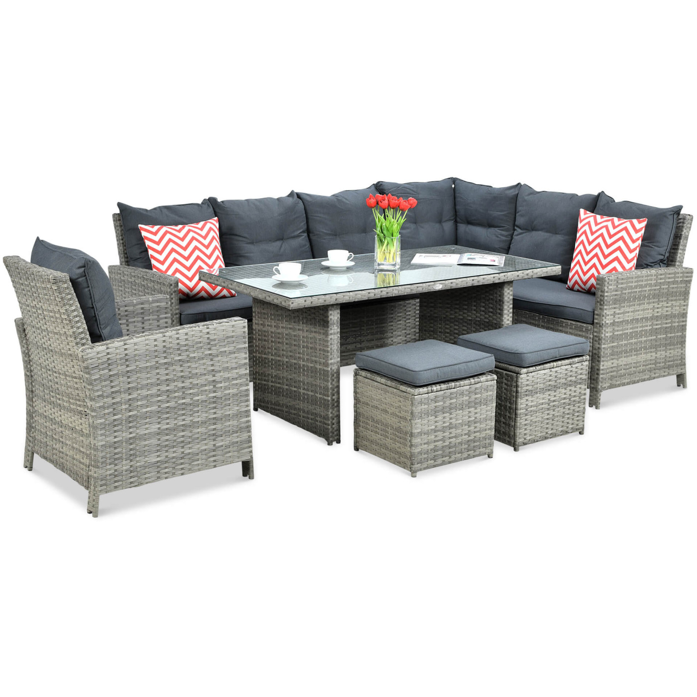 IBIZA CORNER SOFA + ARMCHAIR GREY