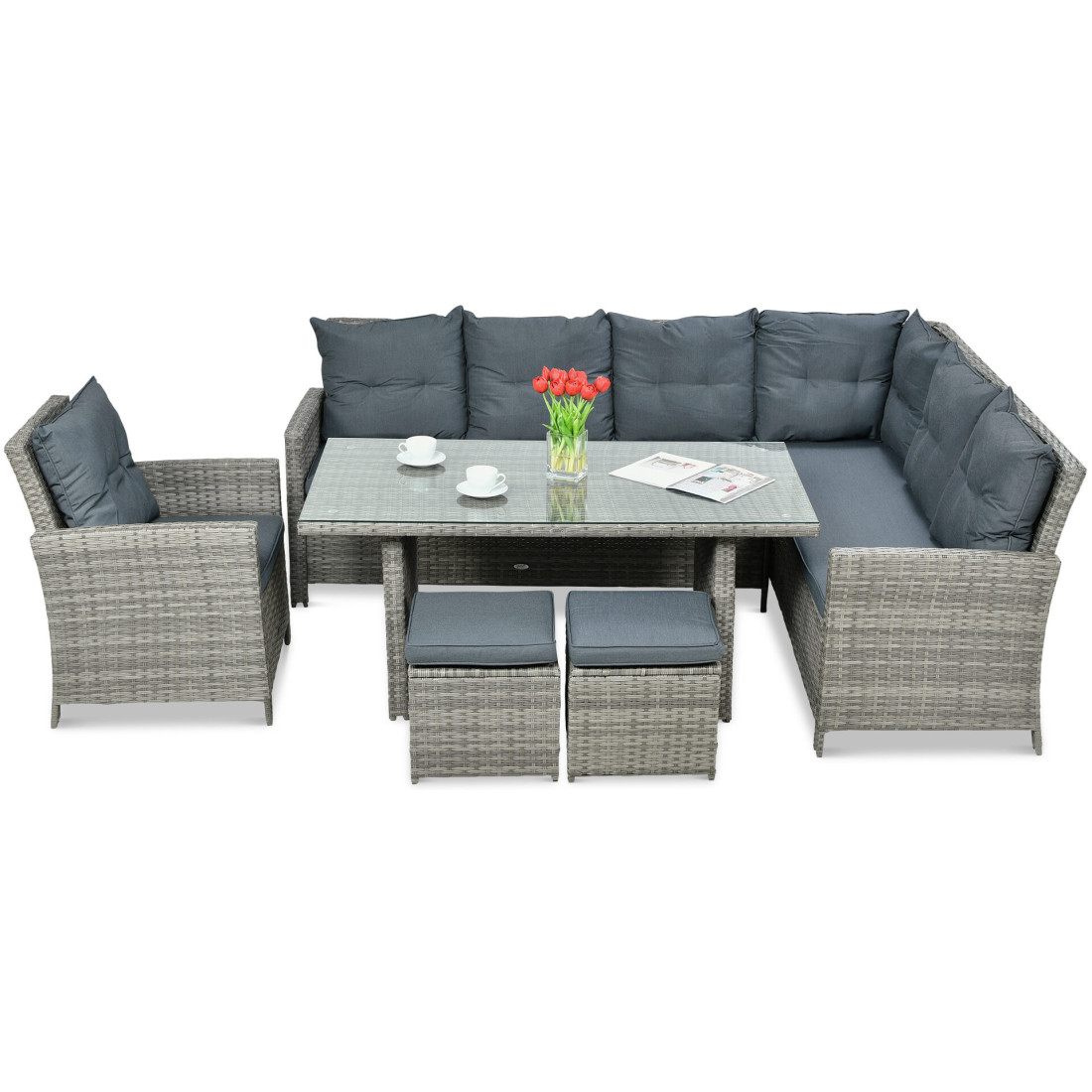 IBIZA CORNER SOFA + ARMCHAIR GREY