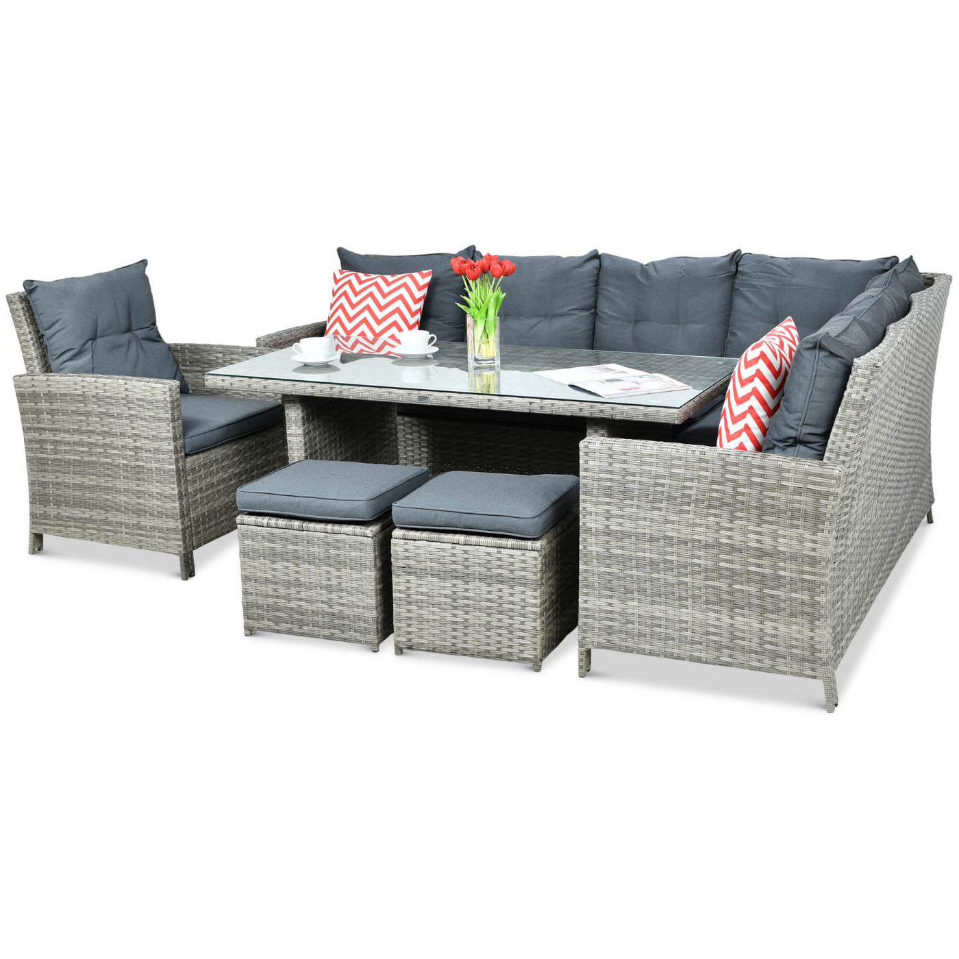 IBIZA CORNER SOFA + ARMCHAIR GREY