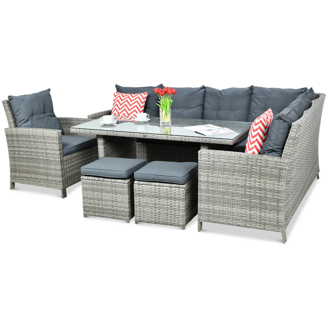 IBIZA CORNER SOFA + ARMCHAIR GREY