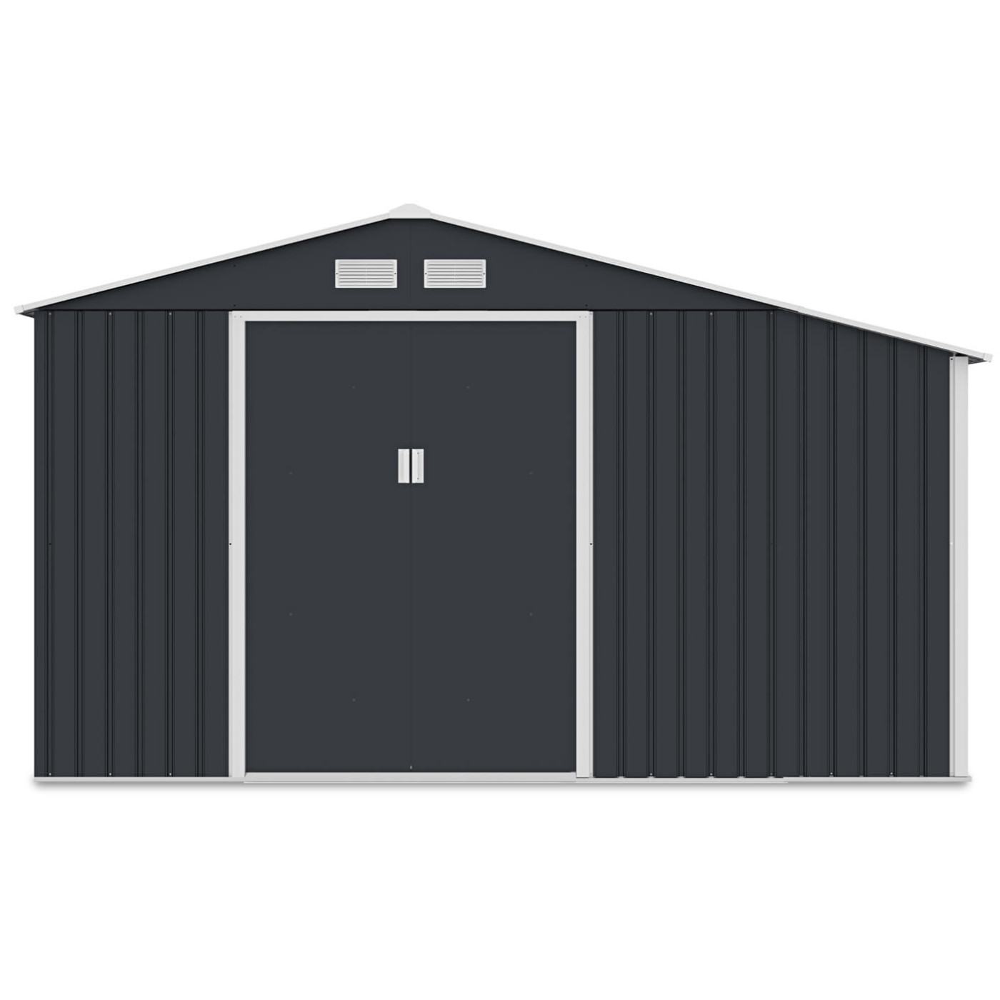 Widok na przód domku na narzędzia MADISON 342x191cm Cold Grey