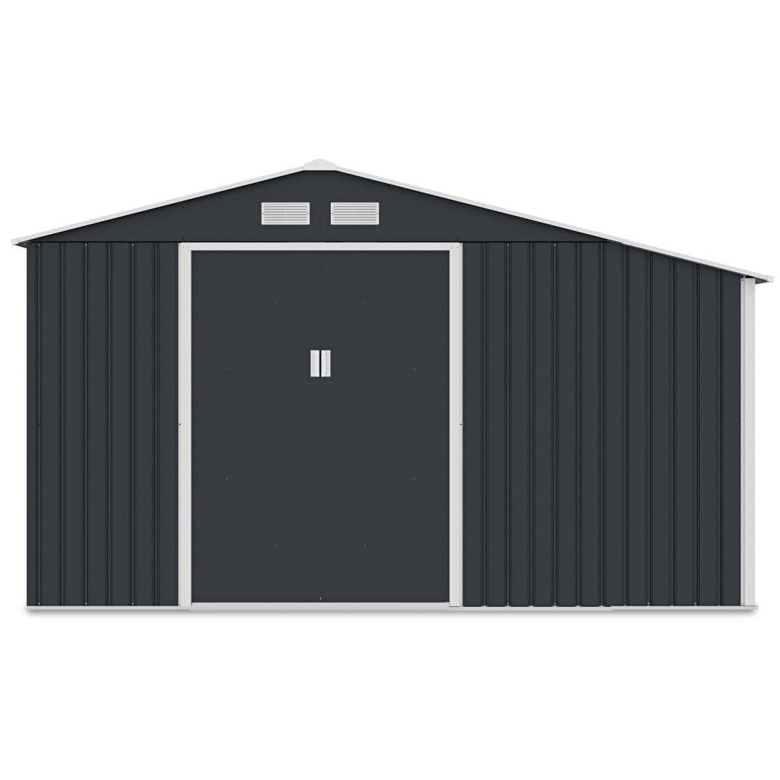 Widok na przód domku na narzędzia MADISON 342x191cm Cold Grey