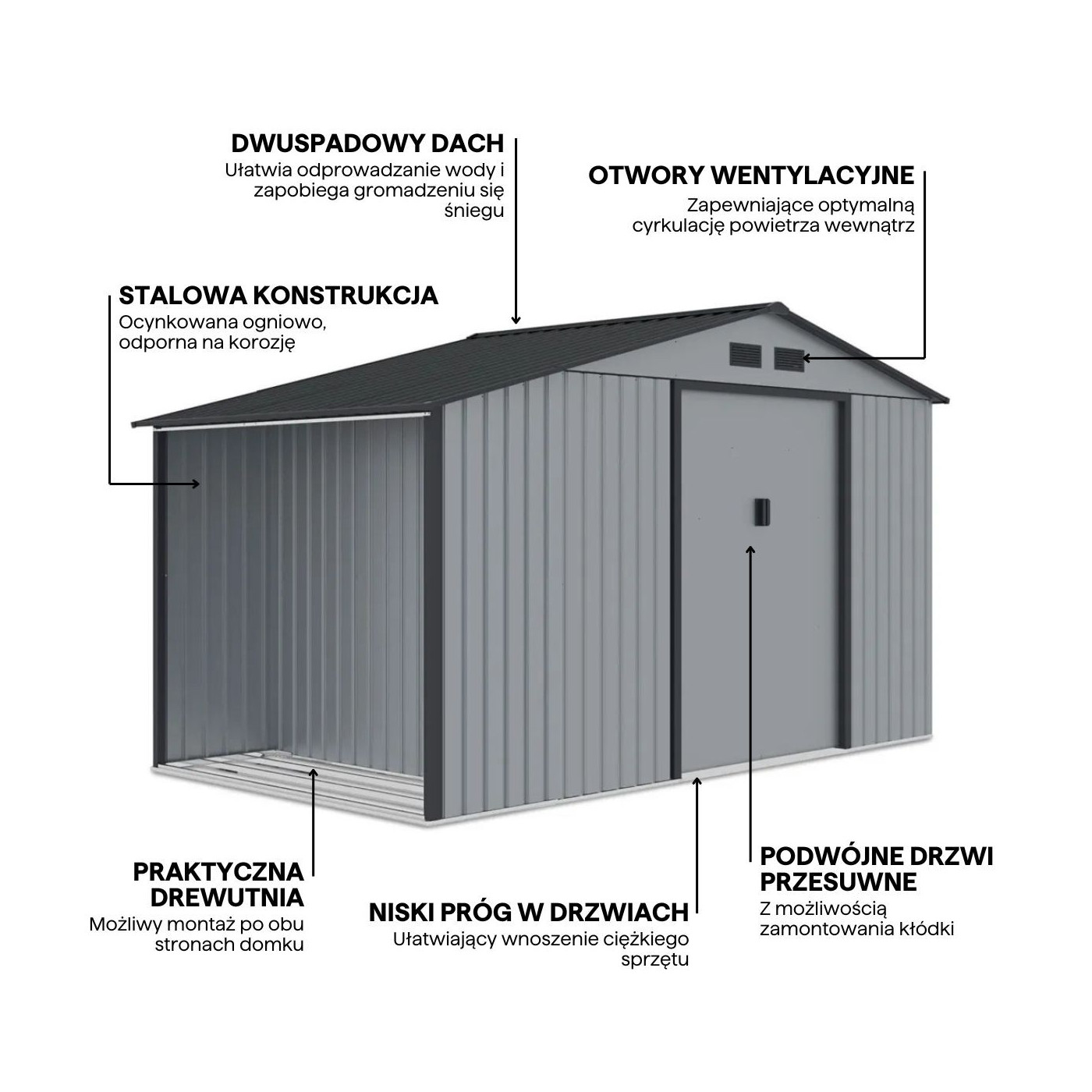 MADISON 11x6 DOMEK METALOWY LIGHT GREY