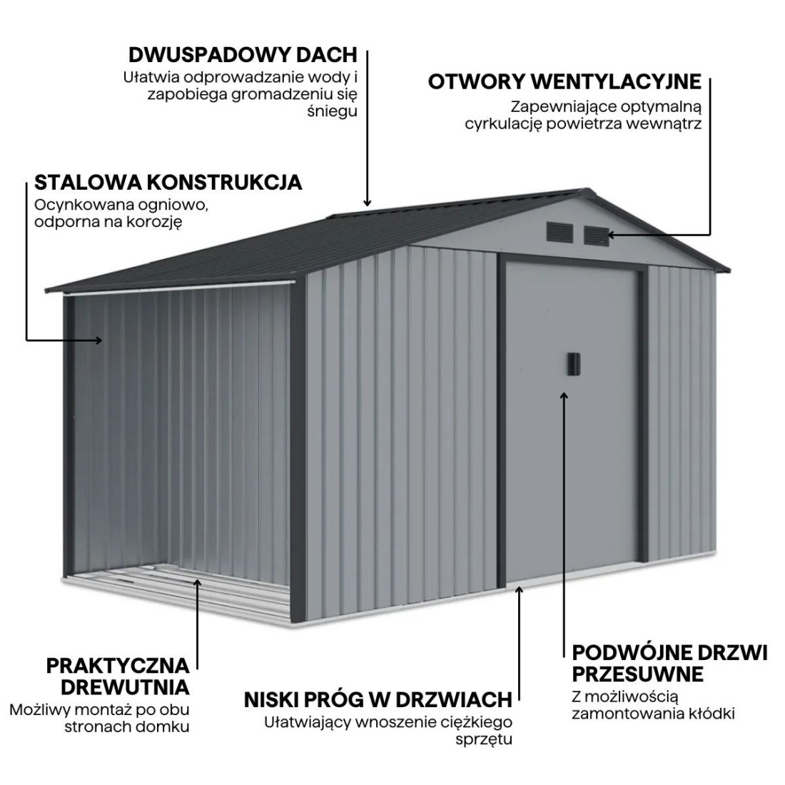 MADISON 11x6 METAL SHED LIGHT GREY