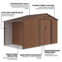 Grafika z detalami i cechami domku narzędziowego MADISON 342x191cm Walnut