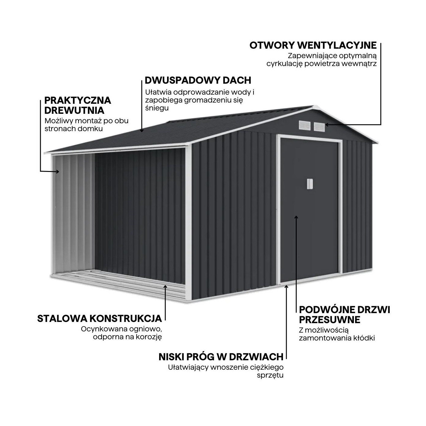 MADISON 11x8 METAL SHED COLD GREY