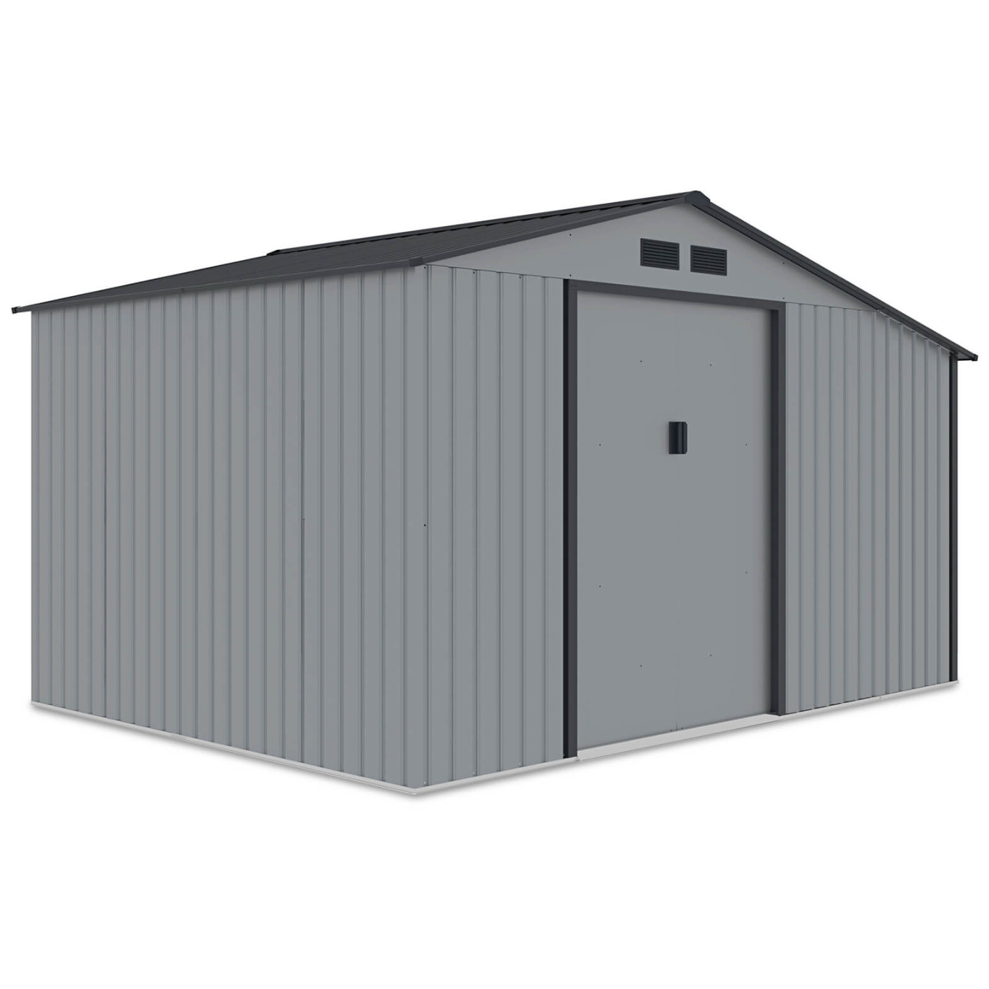 Widok boczny na domek narzędziowy MADISON 342x255cm Light Grey