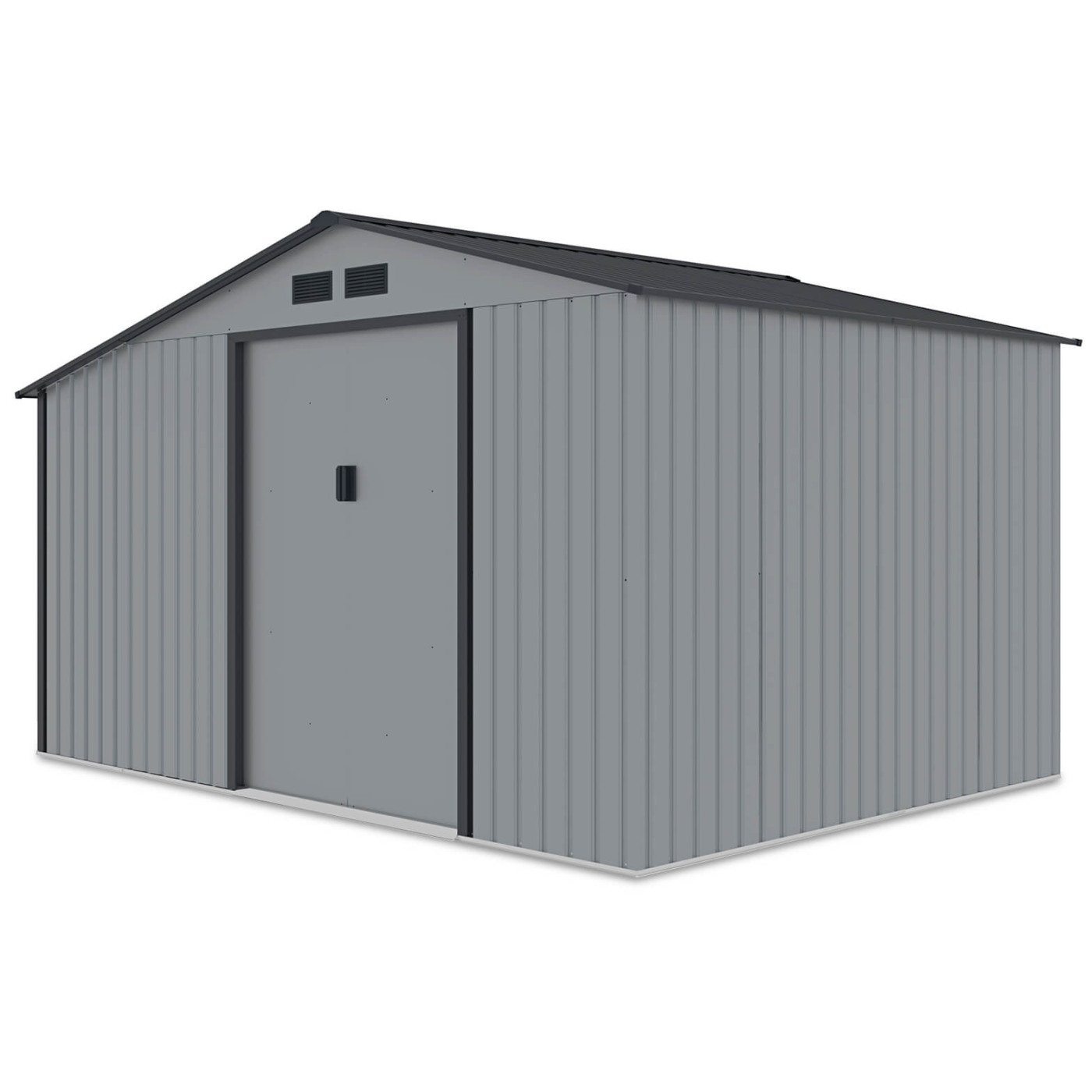 Widok boczny na domek narzędziowy MADISON 342x255cm Light Grey