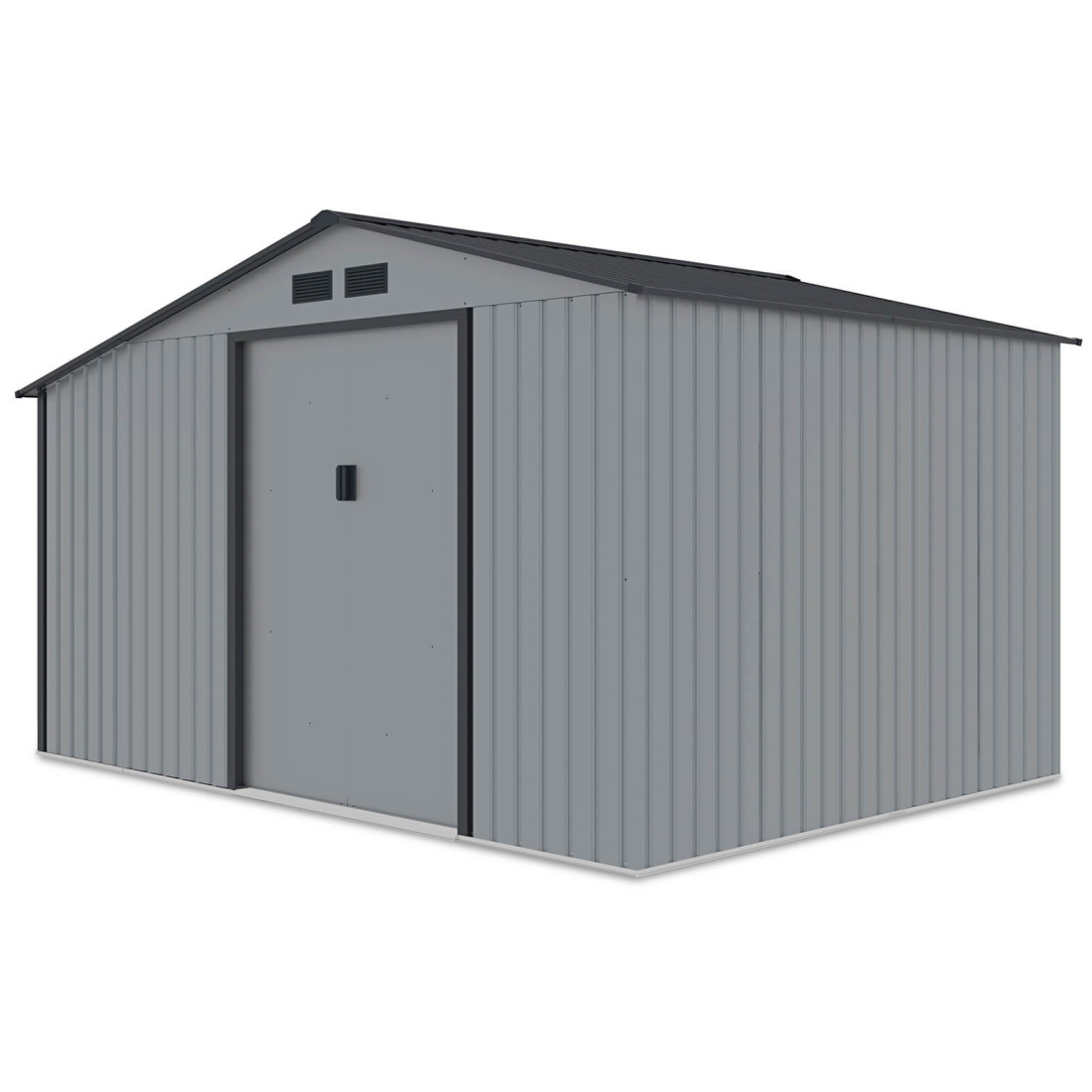 Widok boczny na domek narzędziowy MADISON 342x255cm Light Grey