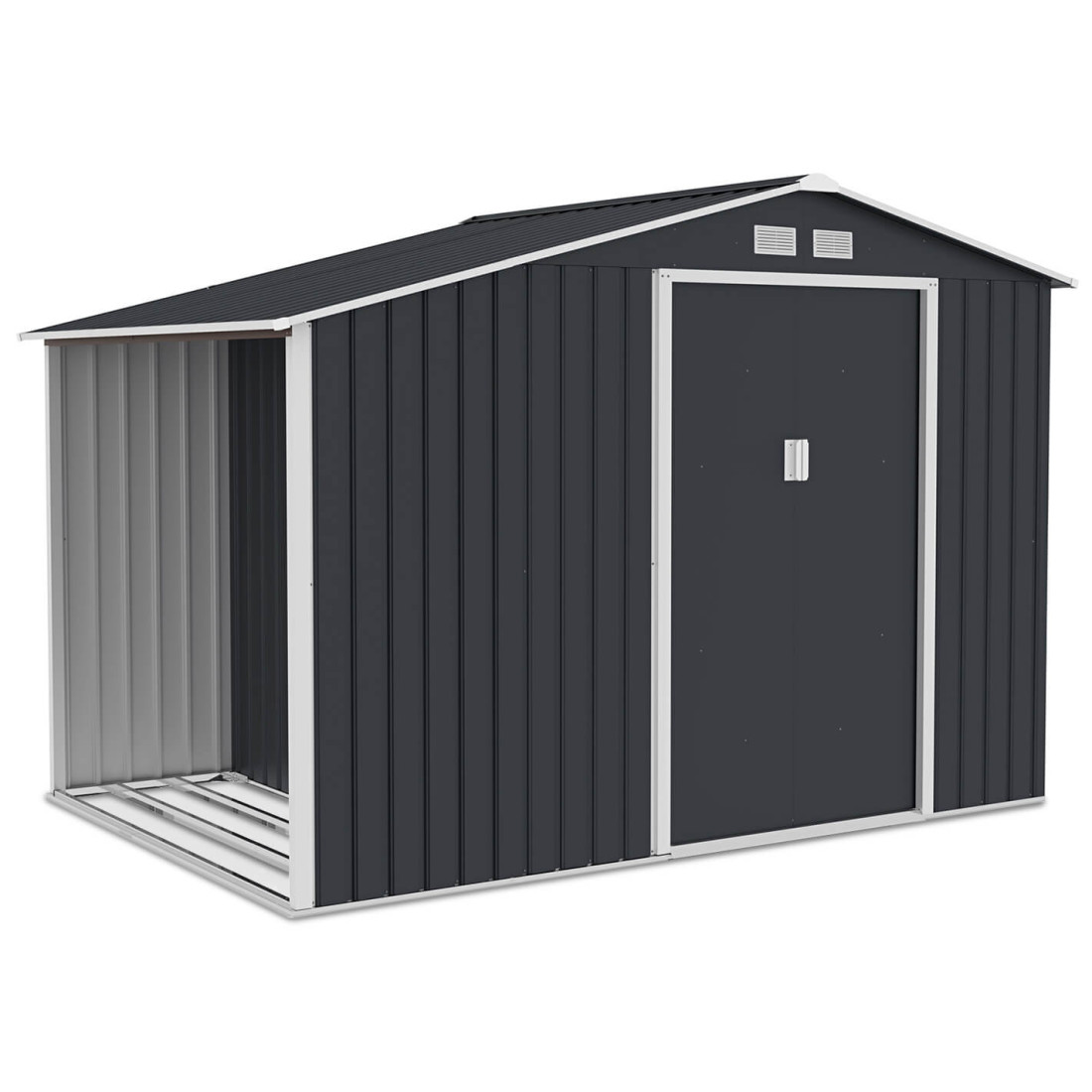 Domek ogrodowy z drewutnią MADISON 278x191cm Cold Grey - Hardmaister