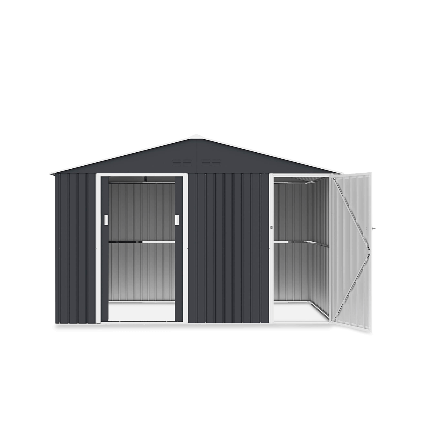 Funkcjonalny domek metalowy FALCON Cold Grey - Hardmaister odporny na czynniki zewnętrzne