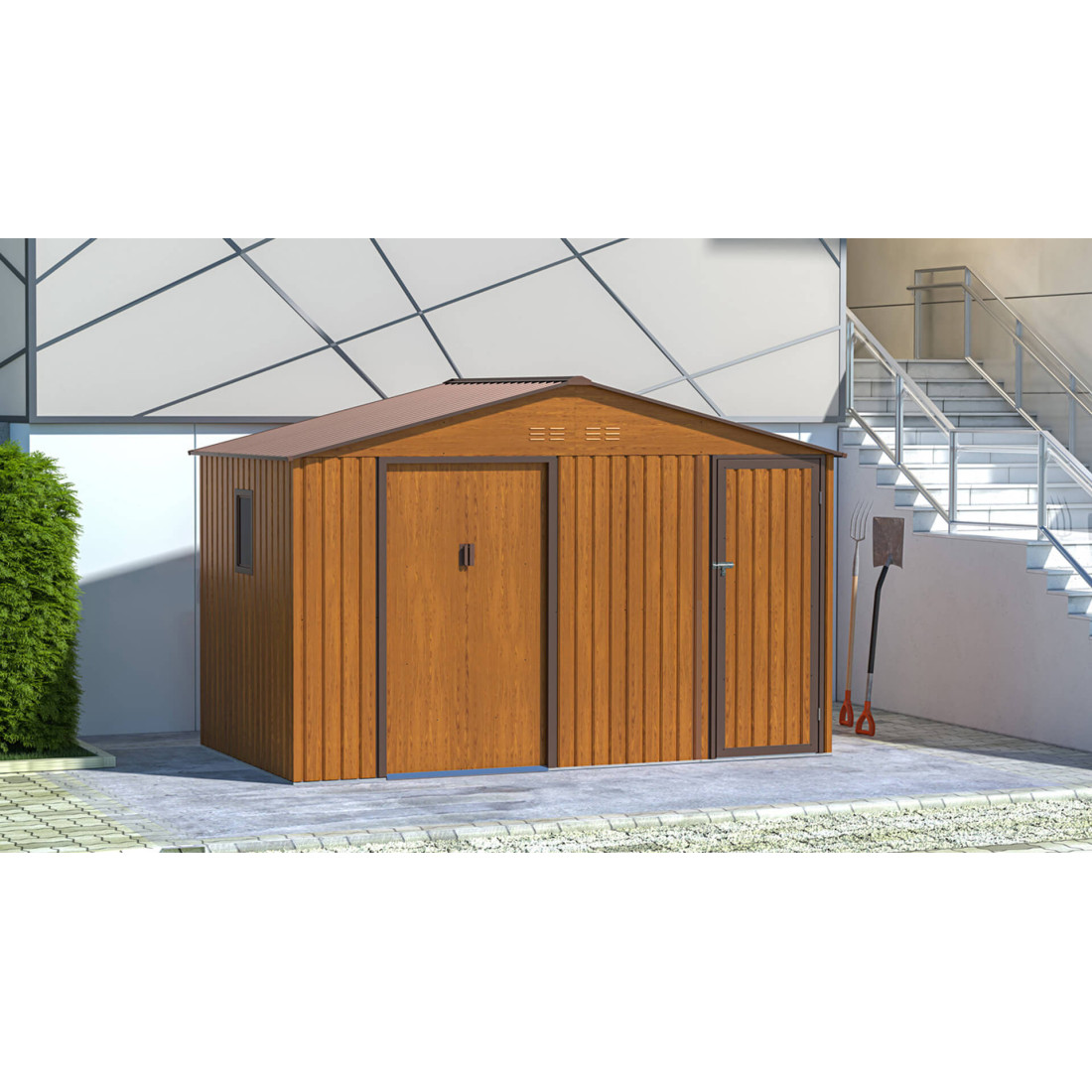 Ogrodowa aranżacja domku narzędziowego FALCON 340x194cm 