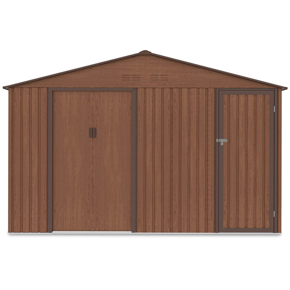 Ogrodowy domek FALCON Walnut od firmy Hardmaister na narzędzia z wydzielonymi dwoma pomieszczeniami