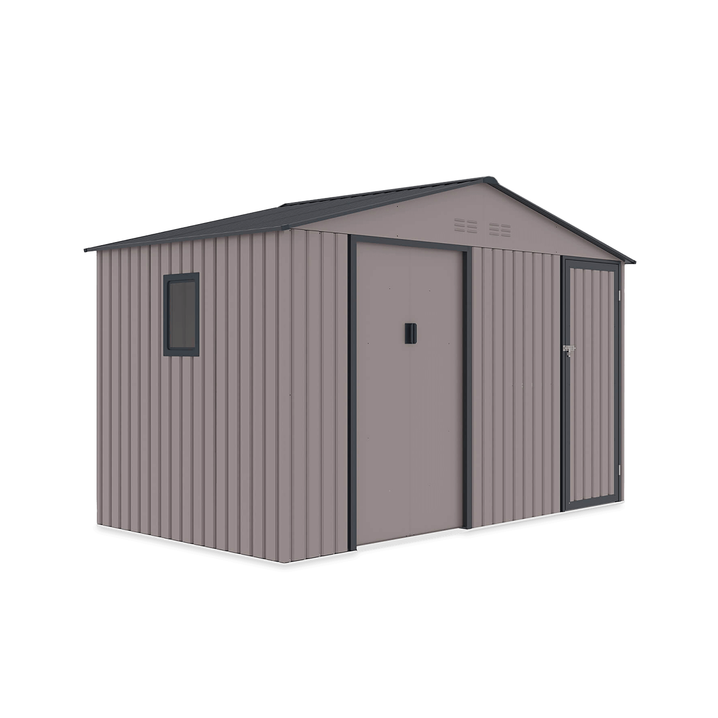 Funkcjonalny domek metalowy FALCON Warm Grey - Hardmaister odporny na czynniki zewnętrzne