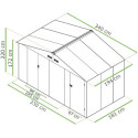 Aranżacja domku gospodarczego FALCON Warm Grey o wymiarach 340x194cm w ogrodzie