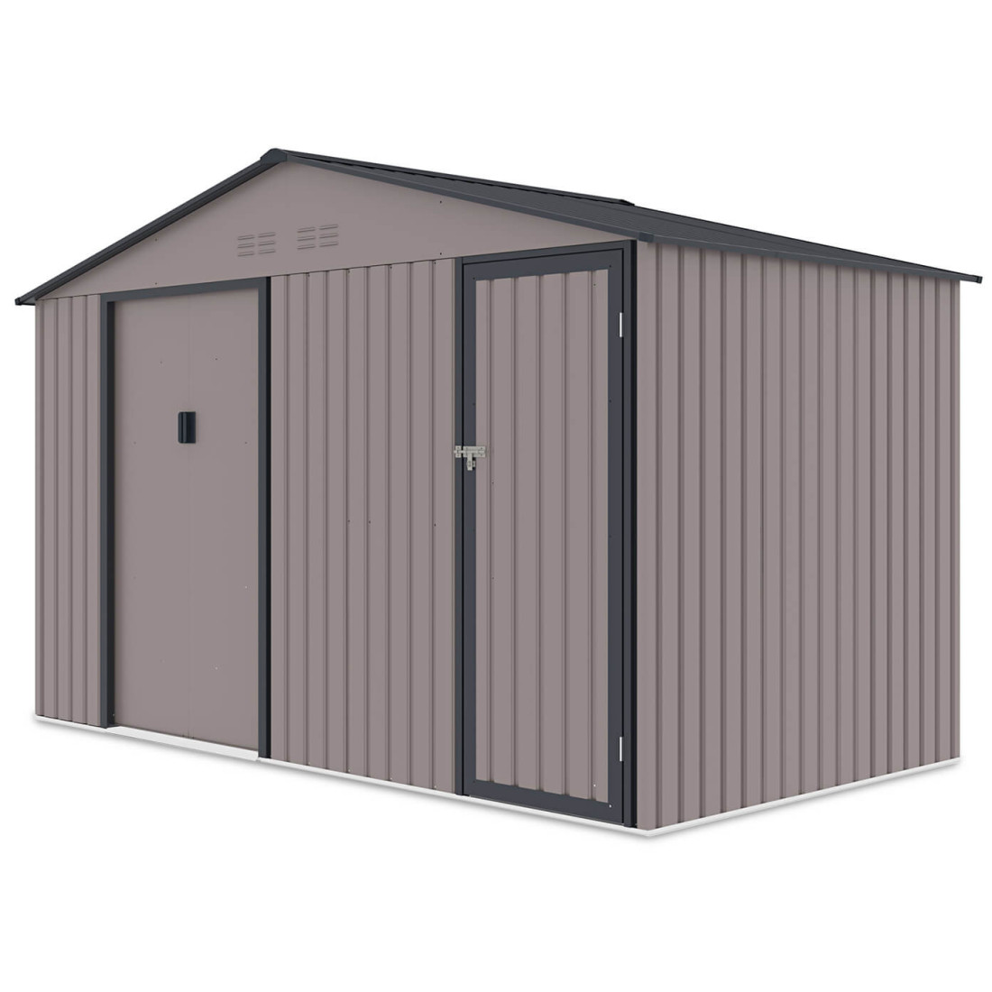 Widok z boku na narzędziownię FALCON z dwuspadowym dachem