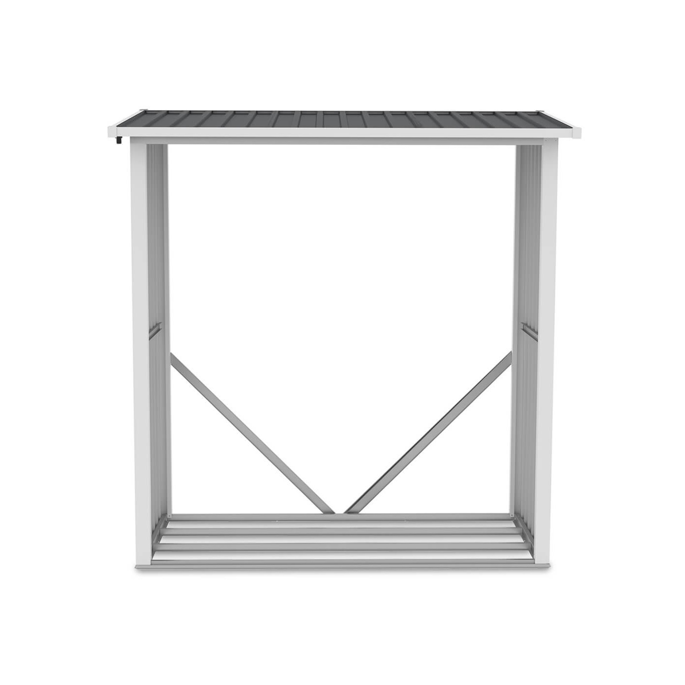 Solidna drewutnia Denver z metalu w szarym odcieniu od firmy Hardmaister