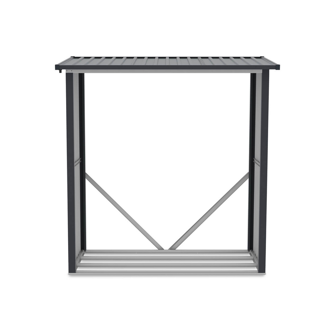 Solidna drewutnia Denver z metalu w jasnoszarym odcieniu od firmy Hardmaister